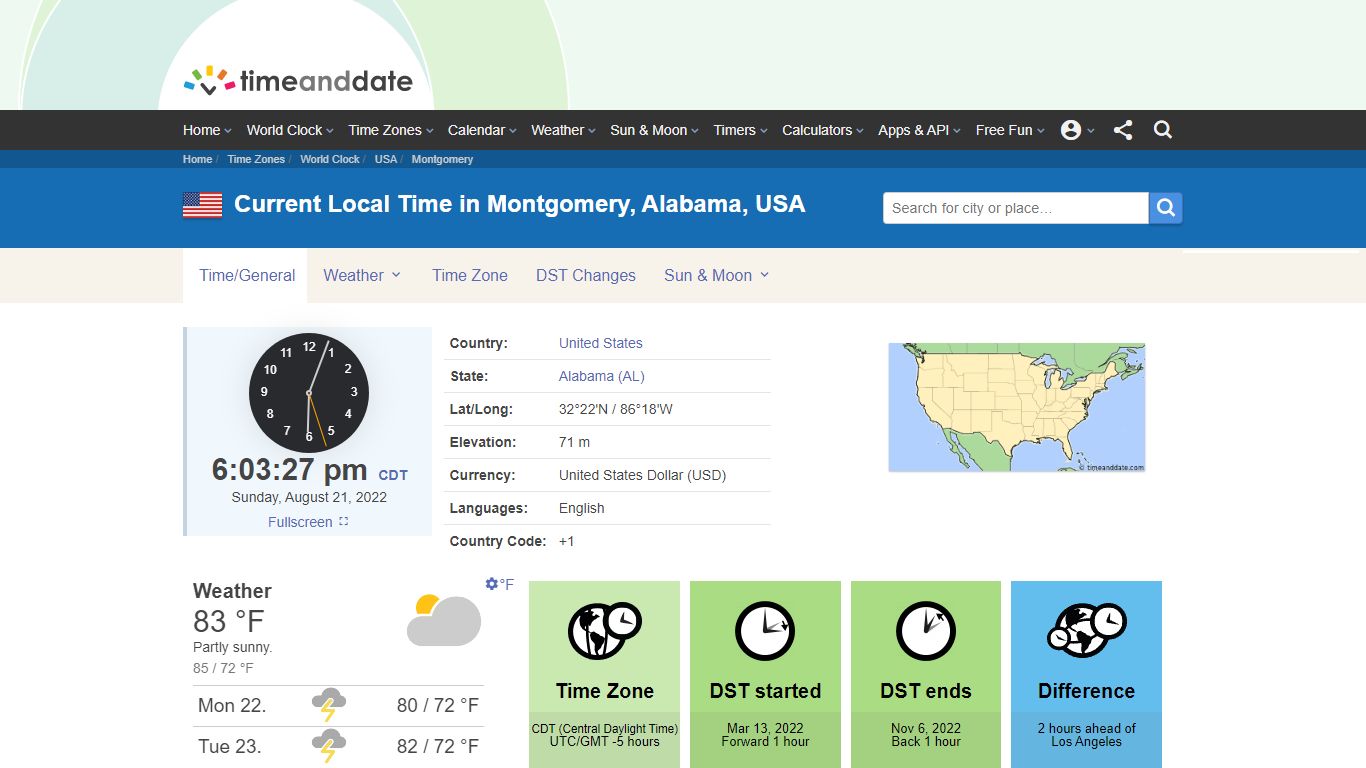 Current Local Time in Montgomery, Alabama, USA - Time and Date