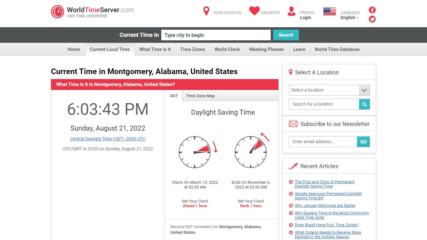 Current Time in Montgomery, Alabama, United States